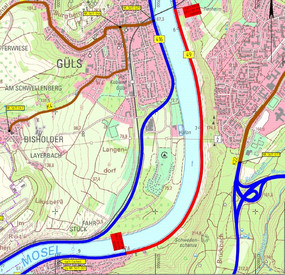B 49 - Ausbau zwischen Koblenz-Moselweiß und Koblenz-Lay mit Anbau eines neuen Rad- und Gehweges