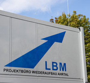 LBM Logo mit Untertitel Projektbüro Wiederaufbau Ahrtal