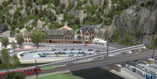 3D-Visualisierung Ahr-Radweg zwischen Bahnhof Altenahr und Engelsley-Tunnel