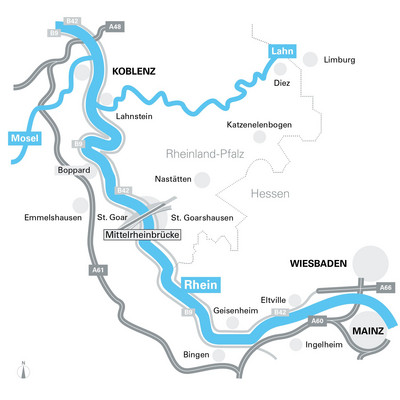 Lageplan mit Brücke