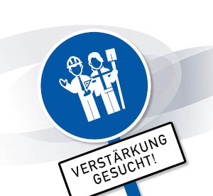 Verkehrsschild mit Menschen, Text Verstärkung gesucht