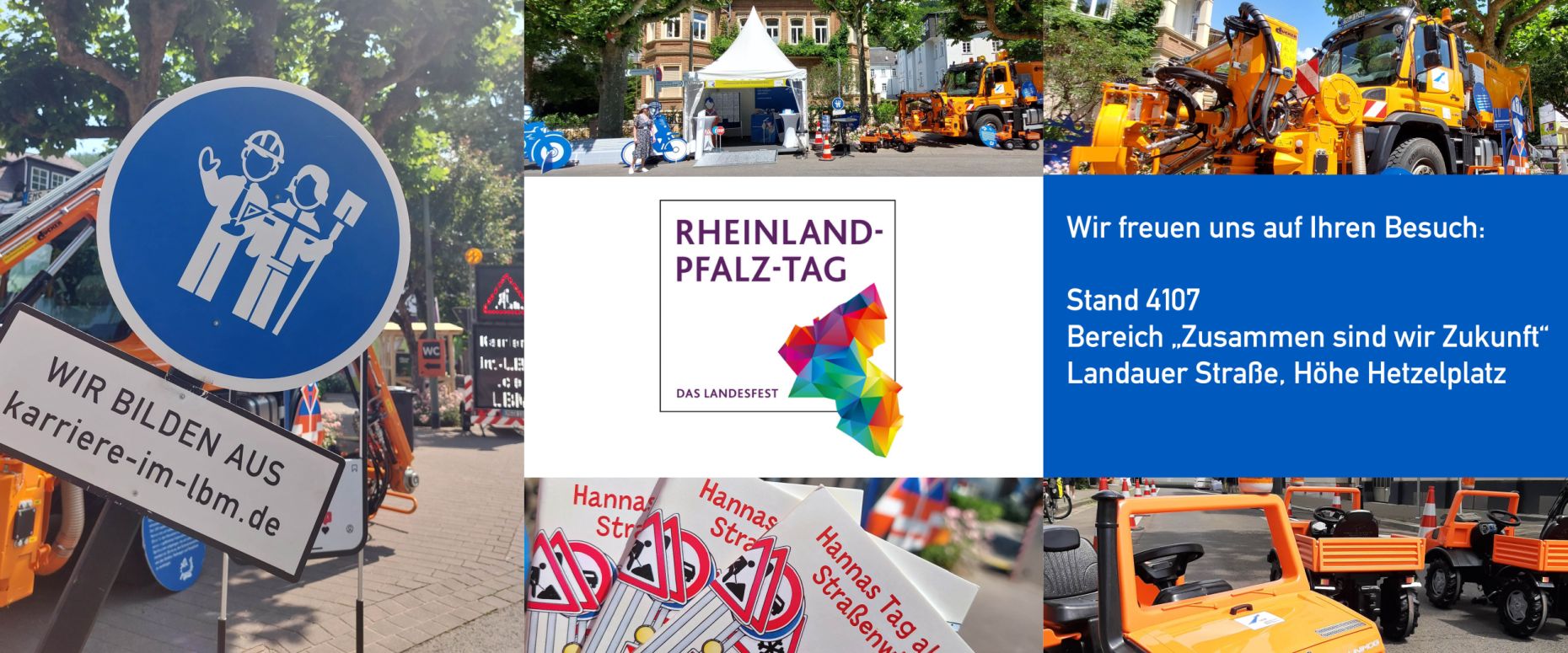 Collage aus verschiedenen Bildern vom RLP-Tag in Mainz und Bad Ems zur Ankündigung